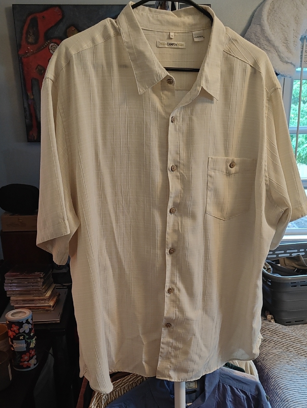 Moda Campia Moda Men's Cream Short-Sleeve Button-Down Shirt
